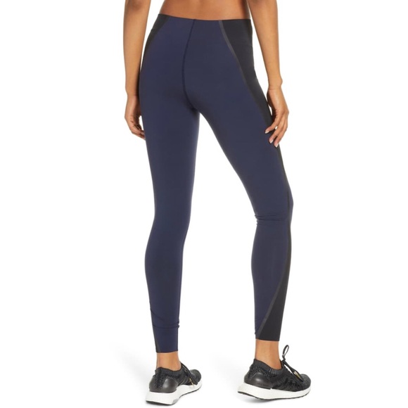 Spanx Mesh Contoured Active Leggings / Lapis Night - Picture 3 of 10